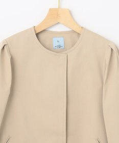 組曲 S コットンライクツイル ノーカラーショート丈コート