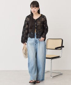 AMERICAN HOLIC クロシェニットVネックカーディガン