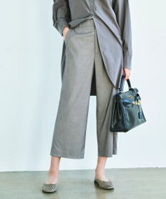 J.PRESS LADIES S 【洗える】TRシャークスキン ワイドパンツ