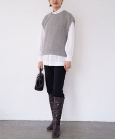 TOQUE 〈大草直子さんアドバイザー〉ベビーアルパカ×シルクハニカムニットフレンチトップス