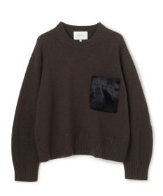 BEIGE， LEADER / シールポケット クルーネックニット