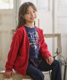 組曲 KIDS 【S-Lサイズ】 ケーブルニットカーディガン