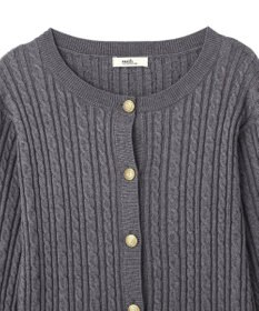 earth music&ecology 【予約】プリーツレイヤーケーブルニットカーディガン