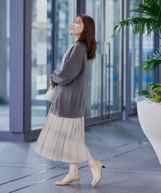 Tiaclasse 【洗える】袖先フリルミドル丈カーディガン