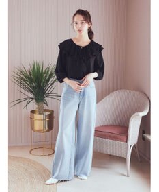 earth music&ecology メローラッフルブラウス