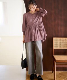 ANY SIS 【洗える】セミワイド デニムパンツ