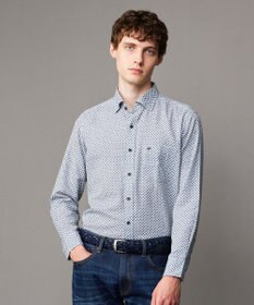 JOSEPH ABBOUD 【エコ素材】 ヘキサゴンジオメトリックパターン シャツ