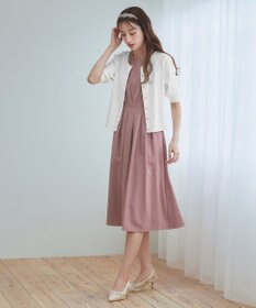 Tiaclasse  【洗える】ハーフスリーブサマーニットカーディガン