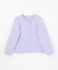 ANY KIDS スナップボタン リボンカーディガン