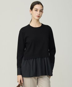 ICB レーヨンシルクストレッチブレンド ドッキングペプラムプルオーバー