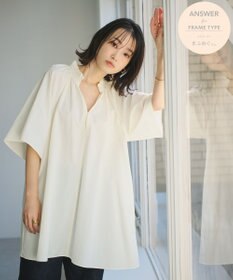 #Newans 【ANSWER for 骨格ナチュラル】ギャザーネックフレアスリーブチュニック