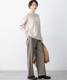 23区 L 【洗える】ドライ2WAYストレッチ チェック ワイド パンツ