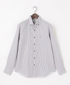 JOSEPH ABBOUD 【柔らか・光沢感】コットンビエラストライプ シャツ パープル系1