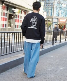 WEGO 【ユニセックス着用ITEM】THEBOYエルボーパッチクルーネックPO