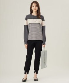 自由区 S 【セットアップ対応・洗える】レーヨンストレッチニットジョグ パンツ