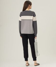 自由区 【セットアップ対応・洗える】レーヨンストレッチニットジョグ パンツ