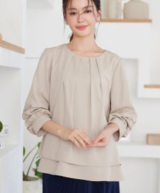 Tiaclasse つまみタック袖レイヤードブラウス