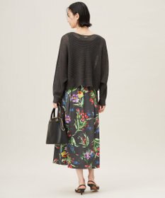 自由区 S 【洗える】リネンミドルゲージドルマンスリーブ ニット