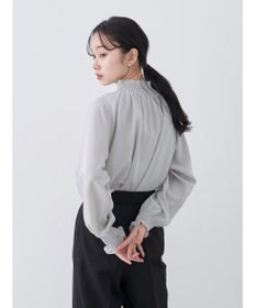 earth music&ecology シャーリングネックブラウス