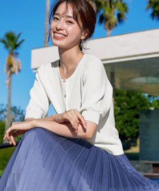 Tiaclasse  【洗える】ハーフスリーブサマーニットカーディガン