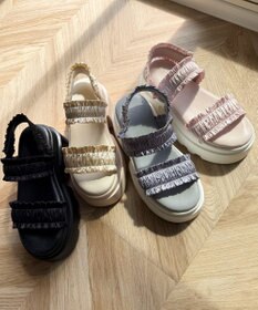 WEGO 厚底フリルギャザーサンダル