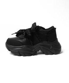 WEGO ダブルリボン厚底ダッドスニーカー