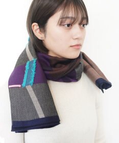 POLS ウールカットジャカードストール