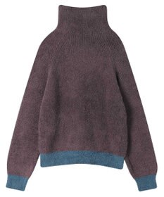 une nana cool カラーブロッキング　タートルネックプルオーバー