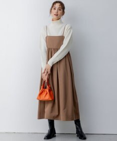 組曲 S 【洗える】タフタギャザーキャミソールワンピース