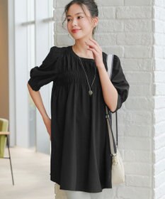 Tiaclasse L 【洗える】シャーリングチュニック