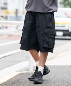 WEGO 【撥水/速乾/ウエストゴム/ユニセックス着用ITEM/MLサイズ展開】ナイロンイージーバギーカーゴショーツ