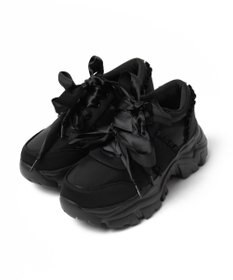 WEGO ダブルリボン厚底ダッドスニーカー