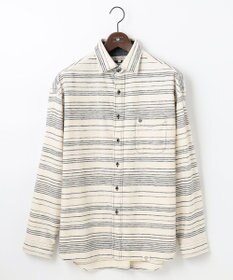 JOSEPH ABBOUD MOUNTAIN 【SPACE／UNISEX】OGスラブシャンブレーマルチボーダー シャツ