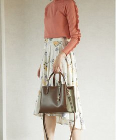 style code 【MERCURYDUO/マーキュリーデュオ】両アオリポケットサイド配色大開き開口 超軽量ハンドバッグ キーチャーム付