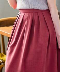 Tiaclasse 【洗える】体型カバーも叶う麻調フレアタックスカート