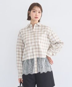 earth music&ecology 【予約】適ON レースヘムシャツ