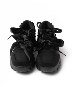 WEGO ダブルリボン厚底ダッドスニーカー