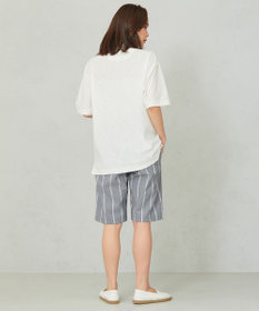 JOSEPH ABBOUD MOUNTAIN 【SPACE／UNISEX】JOE COTTONワイドストライプ ハーフパンツ