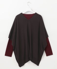 自由区 【洗える/セットアイテム】マルチWAYコンビ ニットポンチョ×プルオーバー