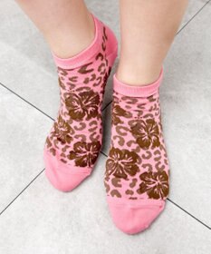 WEGO ハイビスカス柄ショートソックス