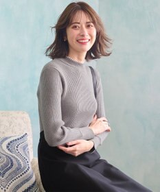 ANY SIS 【洗える】ネックパール調リブ ニット