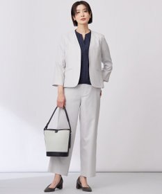 J.PRESS LADIES 【セットアップ対応・洗える・UV加工・吸水速乾】OXIJEWELストレッチ ストレート パンツ