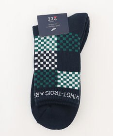 23区GOLF 【MEN】チェック柄 ハーフソックス