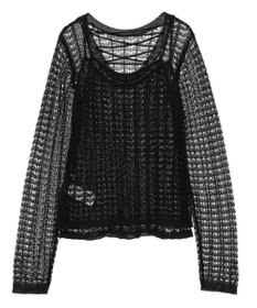 Green Parks ＳＥＴ２点　クロシェ風ニットプルオーバー