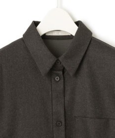 ICB L 【洗える】 ウールミルドサキソニー ロングシャツ