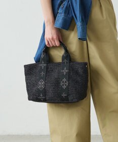 russet ナイロンラフィアデイリーミニトートバッグ(CE-1712)