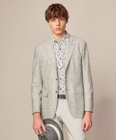 JOSEPH ABBOUD 【清涼感/軽量】リネンTOPピケ ジャケット ライトグレー系