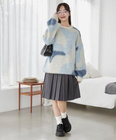 WEGO 【ユニセックス着用ITEM】マーブルシャギーニットプルオーバー