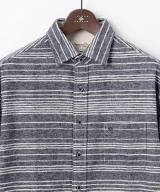 JOSEPH ABBOUD MOUNTAIN 【SPACE／UNISEX】OGスラブシャンブレーマルチボーダー シャツ