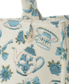 Maison de FLEUR ティーカップ柄ゴブランスクエアトートバッグ